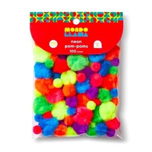 100ct Neon Pom-Poms - Mondo Llama - Arts & Crafts (2) Bags Bundle - Final Price